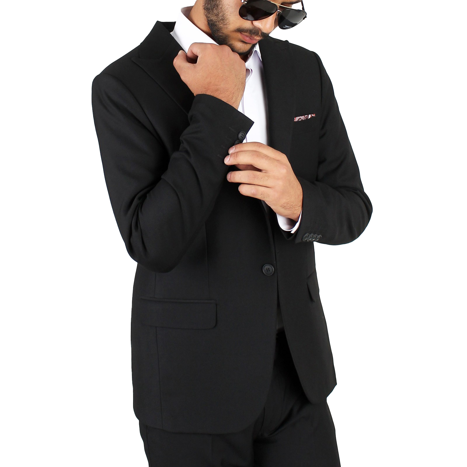 5755352-1.jpg کت شلوار مردانه فندی مشکی یقه کنت FENDI - تصویر 1