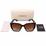 عینک آفتابی زنانه ورساچه versace قهوه‌ای با لنز گرادیانت - تصویر 3